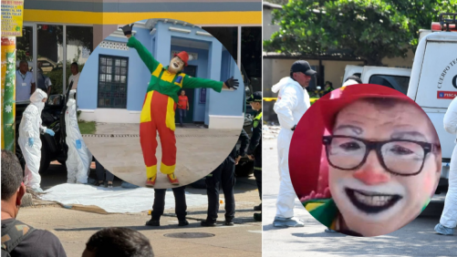 detalles del payaso Capsulita en el barrio La Paz