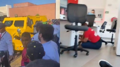 hurto a carro de valores en centro comercial Buenavista