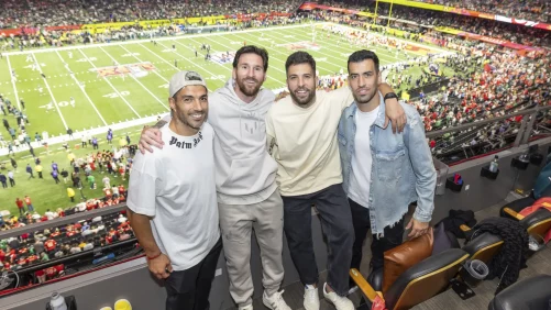 Messi, Luis Suárez, Busquets y Jordi Alba, invitados de lujo en la Super Bowl LIX