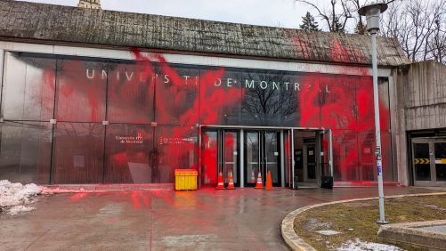 Los manifestantes propalestinos vandalizan la Universidad de Montreal