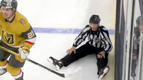 Un árbitro puso a K.-O. por un jugador de Golden Knights