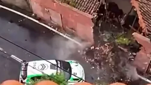 Dos accidentes de rally provocan el derrumbe de una casa en Tenerife