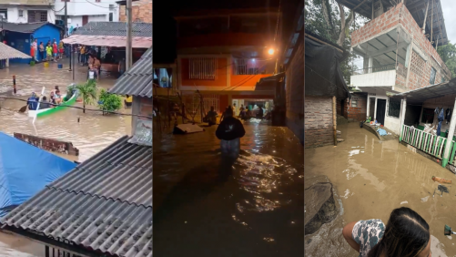 en canoas y con el agua en las rodillas, 15 municipios de Antioquia resultaron afectados por inundaciones