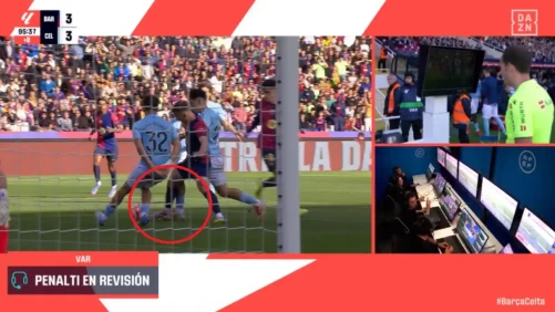 Así ha sido el penalti que le ha dado la victoria al Barça ante el Celta y que puede valer la Liga