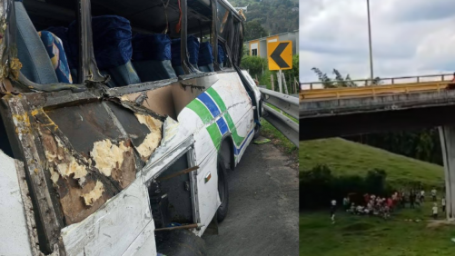 Listado de estudiantes que iban en bus de accidente del puente Helicoidal, entre Cajamarca y Calarcá: hay 9 muertos