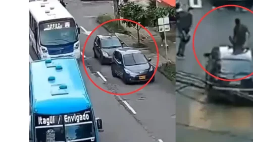 Caso de intolerancia vial en Itagüí termina en persecución, agresiones y un conductor arrojado por el aire