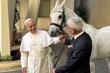 El papa León XIV recibe un caballo árabe pura sangre y lo donará para ayudar a los pobres | Internacional | Noticias