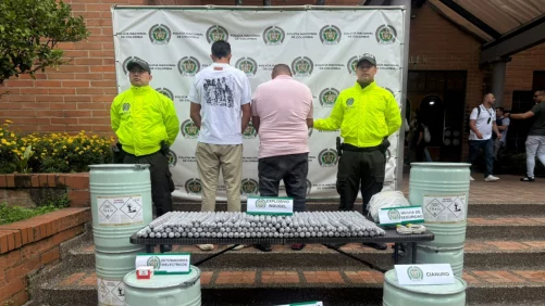 Comerciantes de explosivos del 'clan del Golfo' en Cisneros, Antioquia, fueron capturados con masivo cargamento para fabricación de artefactos